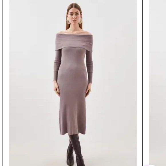 Karen Millen Dresses & Skirts - Karen Millen Off Shoulder‎ Knit Midi Dress